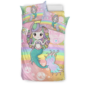 Maya - Personalized Mermaid Bedding Cover Set