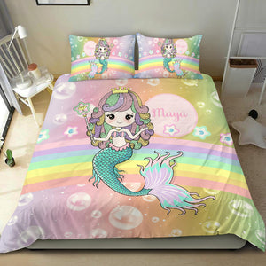 Maya - Personalized Mermaid Bedding Cover Set