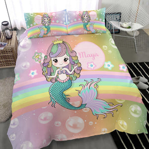 Maya - Personalized Mermaid Bedding Cover Set