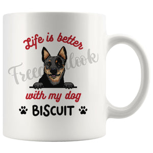 Personalized Australian Cattle Dog Mom Dad Mug, Custom Dog's Name Gift