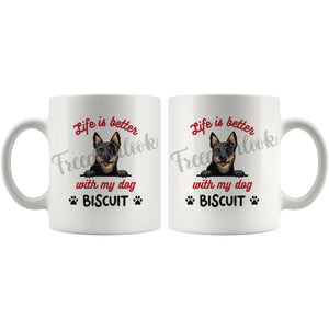 Personalized Australian Cattle Dog Mom Dad Mug, Custom Dog's Name Gift