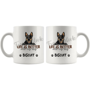 Personalized Australian Cattle Dog Mom Dad Mug, Custom Dog's Name Gift