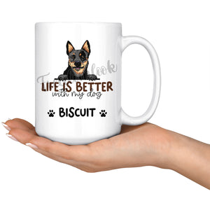 Personalized Australian Cattle Dog Mom Dad Mug, Custom Dog's Name Gift