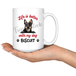 Personalized Australian Cattle Dog Mom Dad Mug, Custom Dog's Name Gift