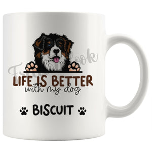 Personalized Australian Shepherd Dog Mom Dad Mug, Custom Dog's Name Gift