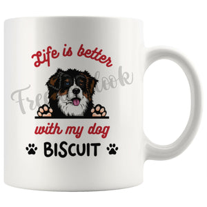 Personalized Australian Shepherd Dog Mom Dad Mug, Custom Dog's Name Gift
