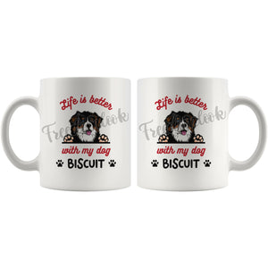 Personalized Australian Shepherd Dog Mom Dad Mug, Custom Dog's Name Gift