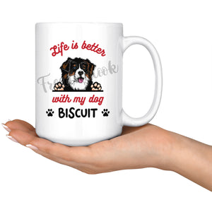 Personalized Australian Shepherd Dog Mom Dad Mug, Custom Dog's Name Gift