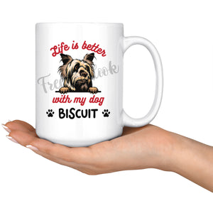 Personalized Australian Silky Terrier Dog Mom Dad Mug, Custom Dog's Name Gift
