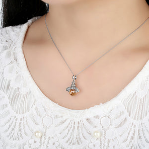 Lovely Bee Ring & Pendant Necklace - Sterling Silver - Freedom Look