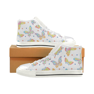 High & Low Top Canvas Women's Shoes - Multicolor Butterflies - Freedom Look