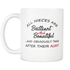 My Favorite Niece Mug - Bae Mug Best Auntie Ever - Worlds Best Niece Mug - Funny Auntie Mugs - Brilliant And Beautiful Niece (11 oz)