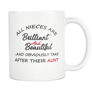 My Favorite Niece Mug - Bae Mug Best Auntie Ever - Worlds Best Niece Mug - Funny Auntie Mugs - Brilliant And Beautiful Niece (11 oz)