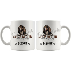 Personalized Basset Hound Dog Mom Dad Mug, Custom Dog's Name Gift