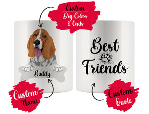 Personalized Basset Hound Dog Rescue Mom Dad Mug, Best Dog Owner Gift