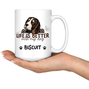 Personalized Beagle Dog Mom Dad Mug, Custom Dog's Name Gift