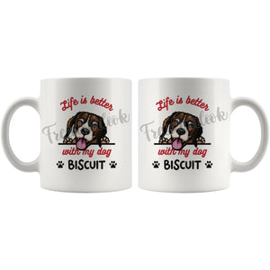 Personalized Beagle Dog Mom Dad Mug, Custom Dog's Name Gift