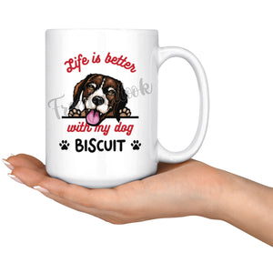 Personalized Beagle Dog Mom Dad Mug, Custom Dog's Name Gift