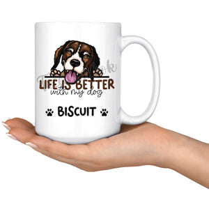 Personalized Beagle Dog Mom Dad Mug, Custom Dog's Name Gift