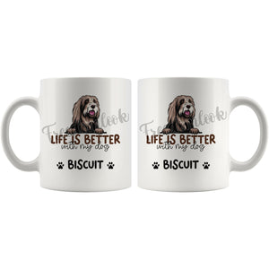 Personalized Bearded Collie Dog Mom Dad Mug, Custom Dog's Name Gift