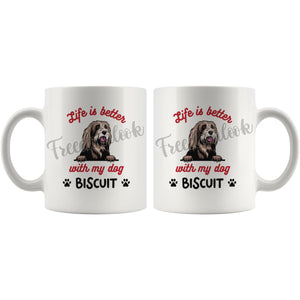Personalized Bearded Collie Dog Mom Dad Mug, Custom Dog's Name Gift