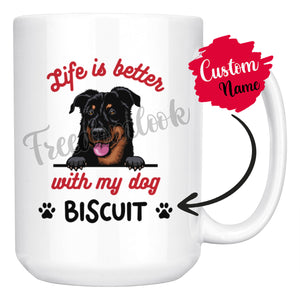 Personalized Beauceron Dog Mom Dad Mug, Custom Dog's Name Gift