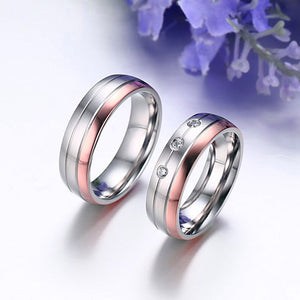 Crystal Zircon Rose Gold Ring - Stainless Steel - Freedom Look