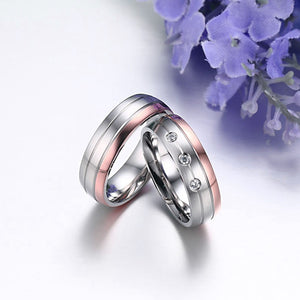 Crystal Zircon Rose Gold Ring - Stainless Steel - Freedom Look