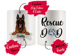 Personalized Belgian Malinois Dog Rescue Mom Dad Mug, Best Dog Owner Gift
