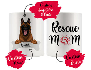 Personalized Belgian Malinois Dog Rescue Mom Dad Mug, Best Dog Owner Gift