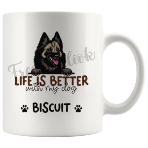 Personalized Belgian Tervuren Dog Mom Dad Mug, Custom Dog's Name Gift