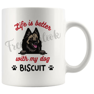 Personalized Belgian Tervuren Dog Mom Dad Mug, Custom Dog's Name Gift