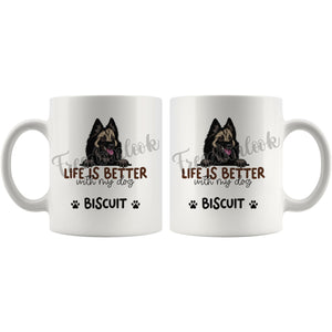 Personalized Belgian Tervuren Dog Mom Dad Mug, Custom Dog's Name Gift