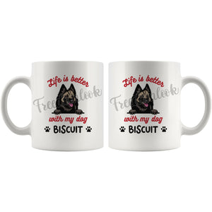 Personalized Belgian Tervuren Dog Mom Dad Mug, Custom Dog's Name Gift