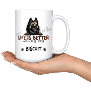 Personalized Belgian Tervuren Dog Mom Dad Mug, Custom Dog's Name Gift