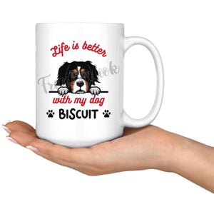 Personalized Bernese Mountain Dog Mom Dad Mug, Custom Dog's Name Gift