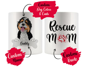 Personalized Bernedoodle Dog Rescue Mom Dad Mug, Best Dog Owner Gift