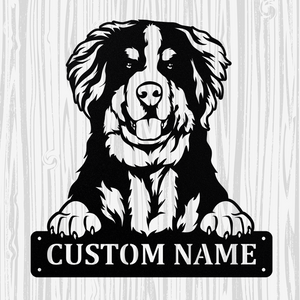 Personalized Bernese Mountain Metal Sign, Dog Owner Wall Art, Memorial Gift