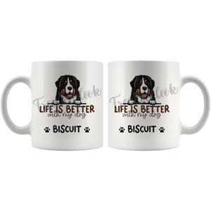Personalized Bernese Mountain Dog Mom Dad Mug, Custom Dog's Name Gift