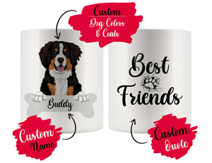 Personalized Bernese Mountain Dog Rescue Mom Dad Mug, Best Dog Owner Gift