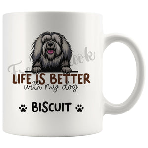 Personalized Bichon-Lyon Dog Mom Dad Mug, Custom Dog's Name Gift