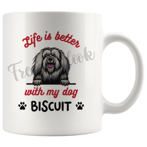 Personalized Bichon-Lyon Dog Mom Dad Mug, Custom Dog's Name Gift