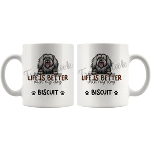 Personalized Bichon-Lyon Dog Mom Dad Mug, Custom Dog's Name Gift