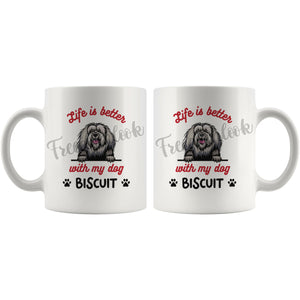 Personalized Bichon-Lyon Dog Mom Dad Mug, Custom Dog's Name Gift