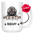 Personalized Bichon-Lyon Dog Mom Dad Mug, Custom Dog's Name Gift