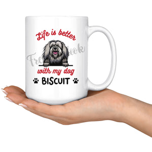 Personalized Bichon-Lyon Dog Mom Dad Mug, Custom Dog's Name Gift