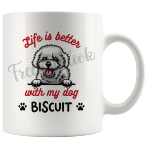 Personalized Bichon Frise Dog Mom Dad Mug, Custom Dog's Name Gift