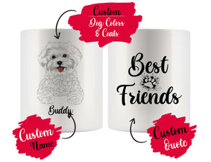 Personalized Bichon Frise Dog Rescue Mom Dad Mug, Best Dog Owner Gift
