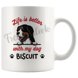 Personalized Big Mountain Dog Mom Dad Mug, Custom Dog's Name Gift