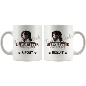 Personalized Big Mountain Dog Mom Dad Mug, Custom Dog's Name Gift